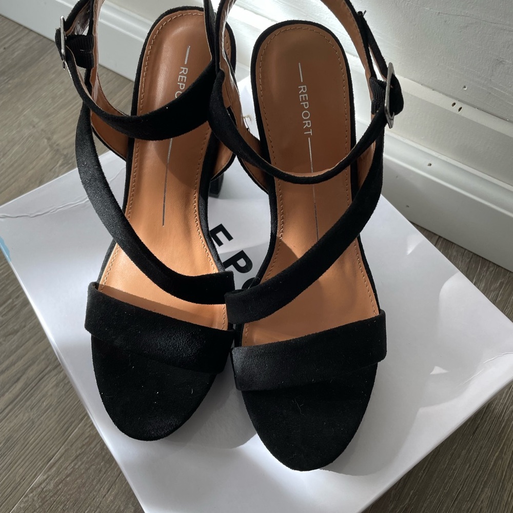 Women's Black Strappy Heels